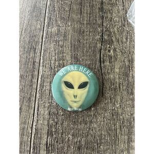 Vintage We Are Here Alien Avon Books Pin Sci Fi
